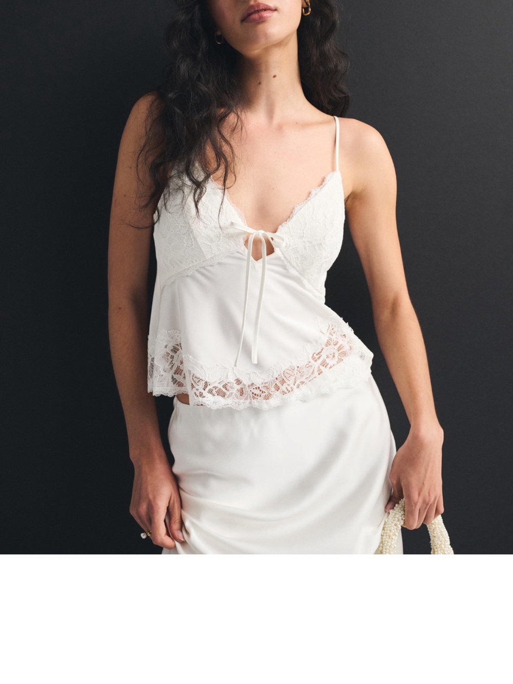 Abercrombie & Fitch Bra Free Lace Pieced Set Top & Skirt